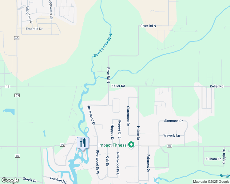 map of restaurants, bars, coffee shops, grocery stores, and more near 18810 Keller Road in Foley