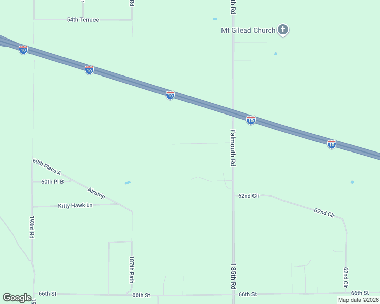 map of restaurants, bars, coffee shops, grocery stores, and more near 6001 185th Road in Live Oak
