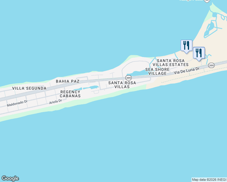 map of restaurants, bars, coffee shops, grocery stores, and more near 1754 Ensenada Seis in Gulf Breeze
