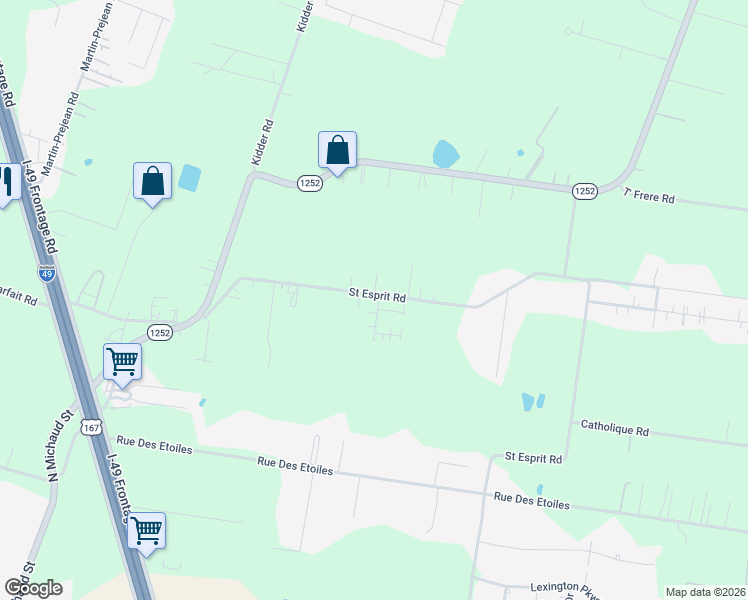map of restaurants, bars, coffee shops, grocery stores, and more near 100 Buckleridge Road in Carencro