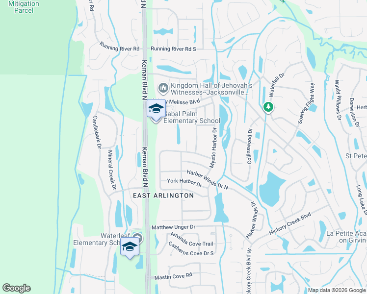 map of restaurants, bars, coffee shops, grocery stores, and more near 907 Stone Harbor Drive in Jacksonville