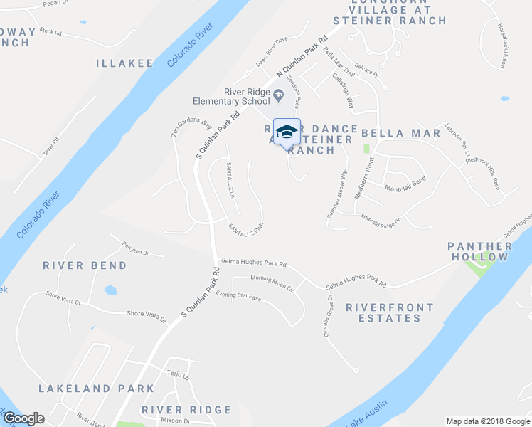 map of restaurants, bars, coffee shops, grocery stores, and more near 816 Santaluz Path in Austin