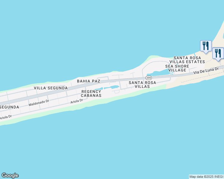 map of restaurants, bars, coffee shops, grocery stores, and more near 1683 Bulevar Mayor in Pensacola Beach