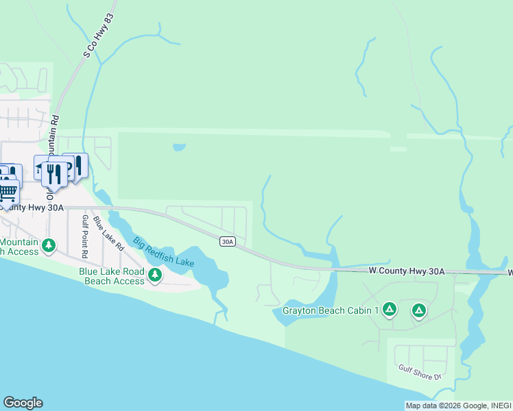 map of restaurants, bars, coffee shops, grocery stores, and more near 150 Morgans Trail in Santa Rosa Beach