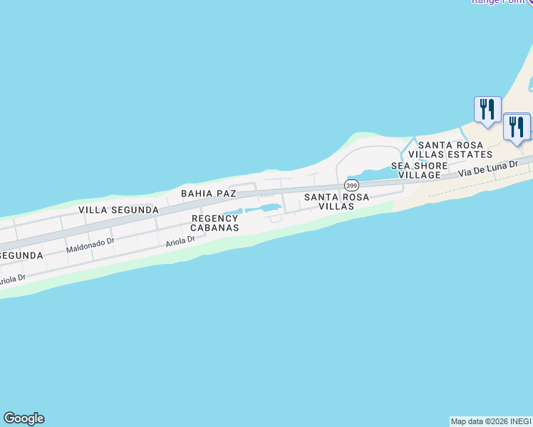 map of restaurants, bars, coffee shops, grocery stores, and more near 1683 Bulevar Mayor in Pensacola Beach