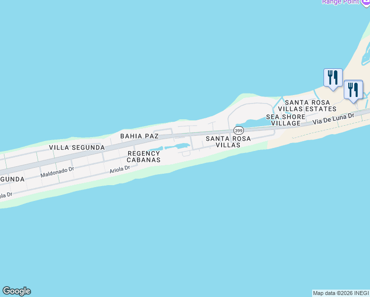 map of restaurants, bars, coffee shops, grocery stores, and more near 1683 Bulevar Mayor in Pensacola Beach