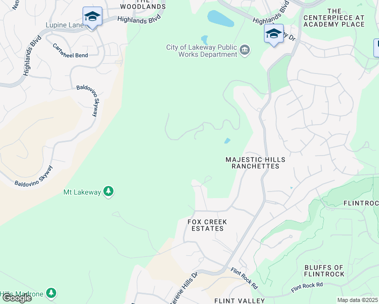 map of restaurants, bars, coffee shops, grocery stores, and more near 17730 Serene Hills Pass in Austin