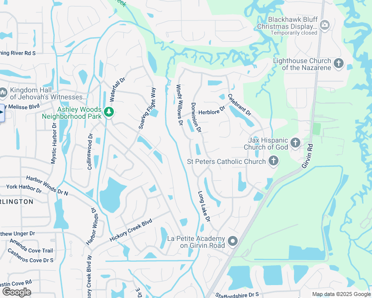 map of restaurants, bars, coffee shops, grocery stores, and more near 1046 Nesting Swallow Drive in Jacksonville