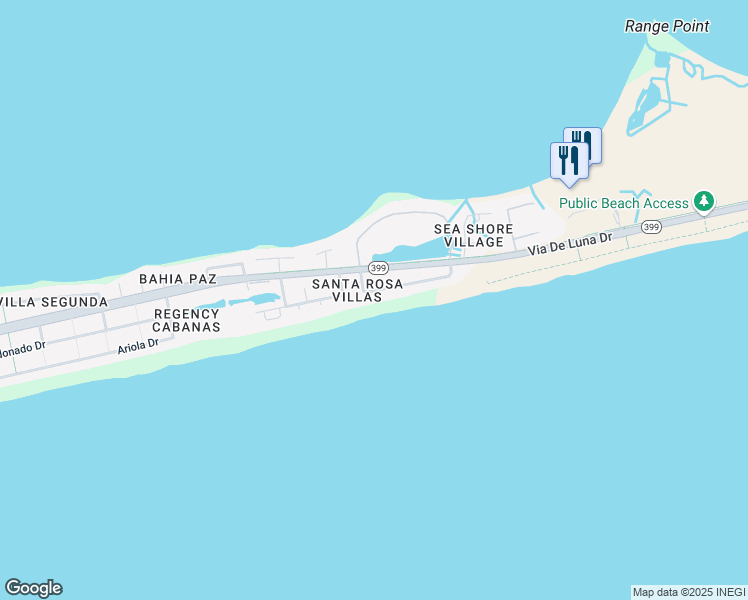 map of restaurants, bars, coffee shops, grocery stores, and more near 8 Calle Hermosa in Pensacola Beach