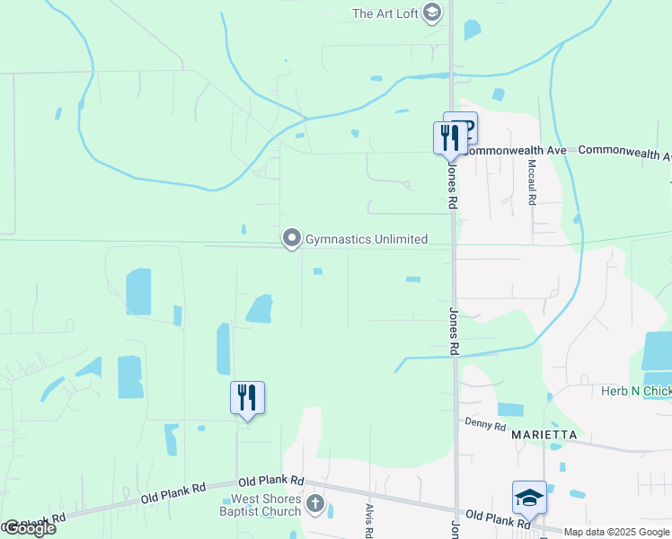 map of restaurants, bars, coffee shops, grocery stores, and more near 1472 Paulk Lane in Jacksonville