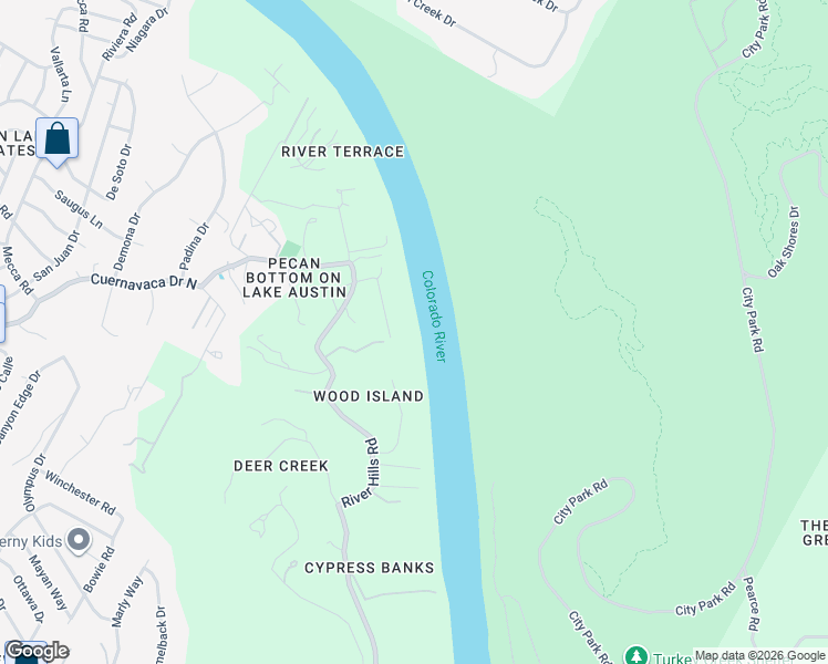 map of restaurants, bars, coffee shops, grocery stores, and more near 2315 Island Wood Road in Austin