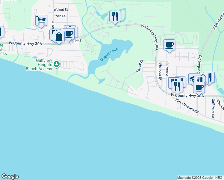 map of restaurants, bars, coffee shops, grocery stores, and more near 81 W St Lucia Ln in Walton