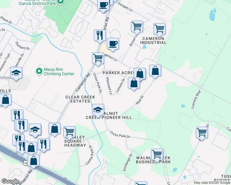 map of restaurants, bars, coffee shops, grocery stores, and more near 8701 Pleasant Lane in Austin
