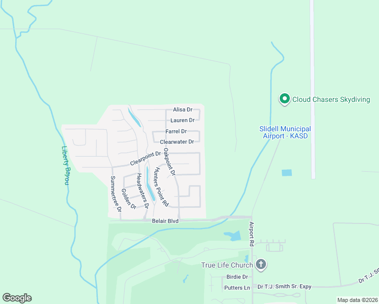 map of restaurants, bars, coffee shops, grocery stores, and more near 6153 Clearwater Drive in Slidell