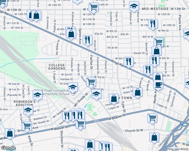 map of restaurants, bars, coffee shops, grocery stores, and more near 1759 Dot Street in Jacksonville
