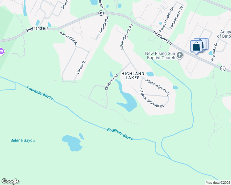 map of restaurants, bars, coffee shops, grocery stores, and more near 1005 Claiborne Road in Baton Rouge