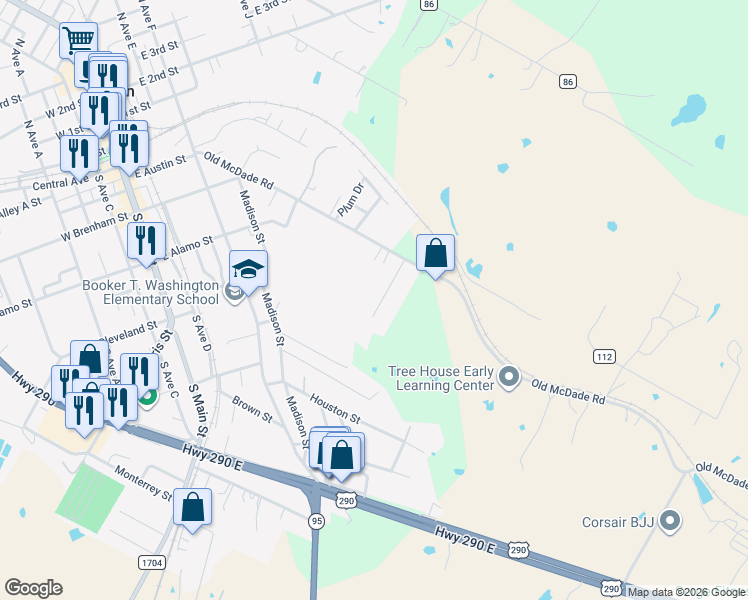 map of restaurants, bars, coffee shops, grocery stores, and more near 115 Allison Cove in Elgin