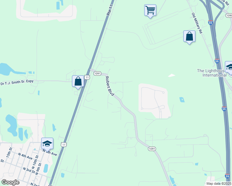 map of restaurants, bars, coffee shops, grocery stores, and more near 62486 Buckley Lane in Pearl River
