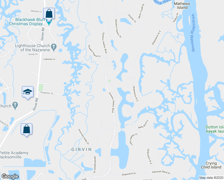 map of restaurants, bars, coffee shops, grocery stores, and more near 928 Yacht Harbor Court in Jacksonville