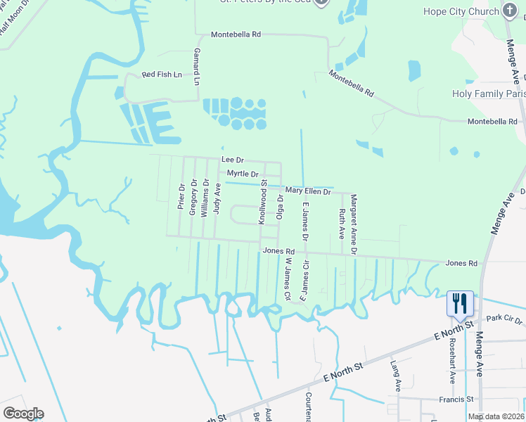 map of restaurants, bars, coffee shops, grocery stores, and more near 23313 North Claire Circle in Pass Christian