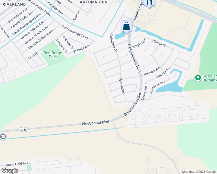 map of restaurants, bars, coffee shops, grocery stores, and more near 2040 Springmorning Drive in Baton Rouge