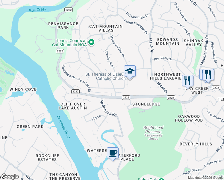 map of restaurants, bars, coffee shops, grocery stores, and more near 4503 Small Drive in Austin