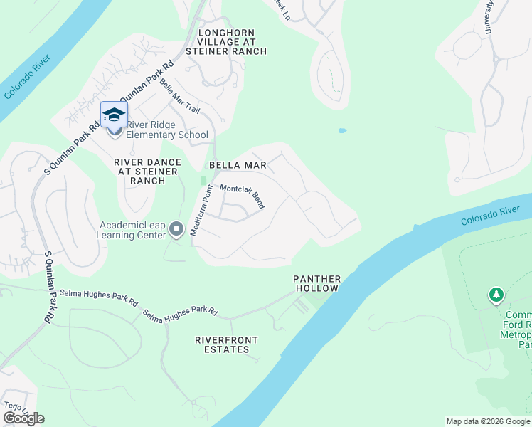 map of restaurants, bars, coffee shops, grocery stores, and more near 205 Emerald Ridge Drive in Austin