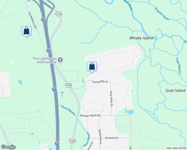 map of restaurants, bars, coffee shops, grocery stores, and more near 40149 Crowe's Landing Road in Pearl River