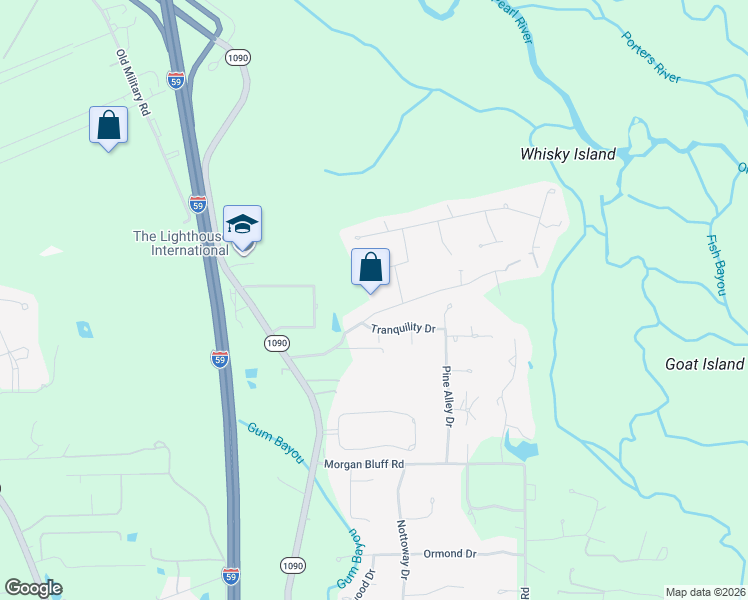 map of restaurants, bars, coffee shops, grocery stores, and more near 40149 Crowe's Landing Road in Pearl River