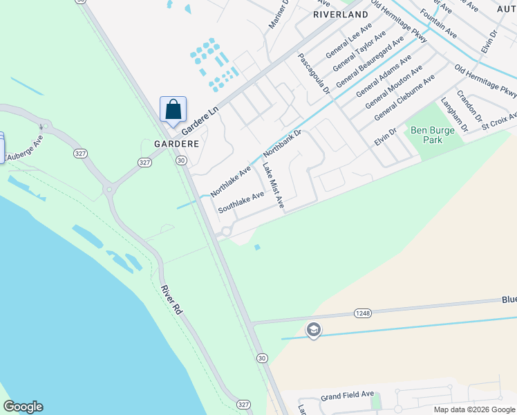 map of restaurants, bars, coffee shops, grocery stores, and more near 3214 Nicholson Lake Drive in Baton Rouge