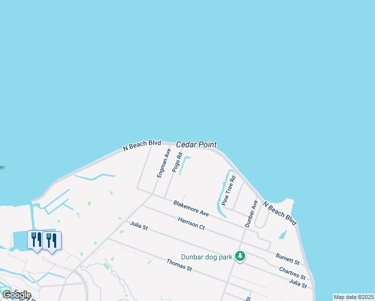 map of restaurants, bars, coffee shops, grocery stores, and more near 1480 North Beach Boulevard in Bay Saint Louis