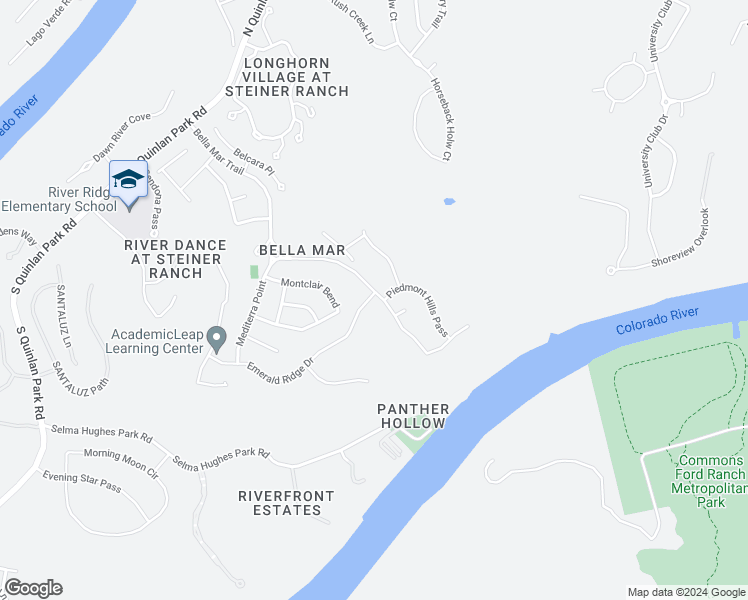 map of restaurants, bars, coffee shops, grocery stores, and more near 12017 Palisades Parkway in Austin