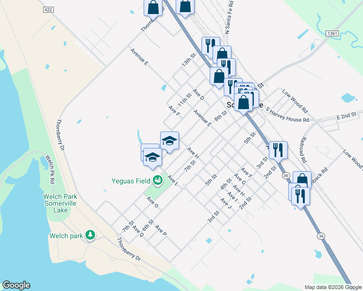 map of restaurants, bars, coffee shops, grocery stores, and more near 715 Ave H in Somerville