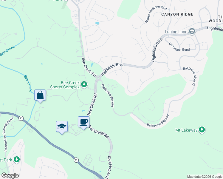 map of restaurants, bars, coffee shops, grocery stores, and more near 208 San Donato Cove in Briarcliff