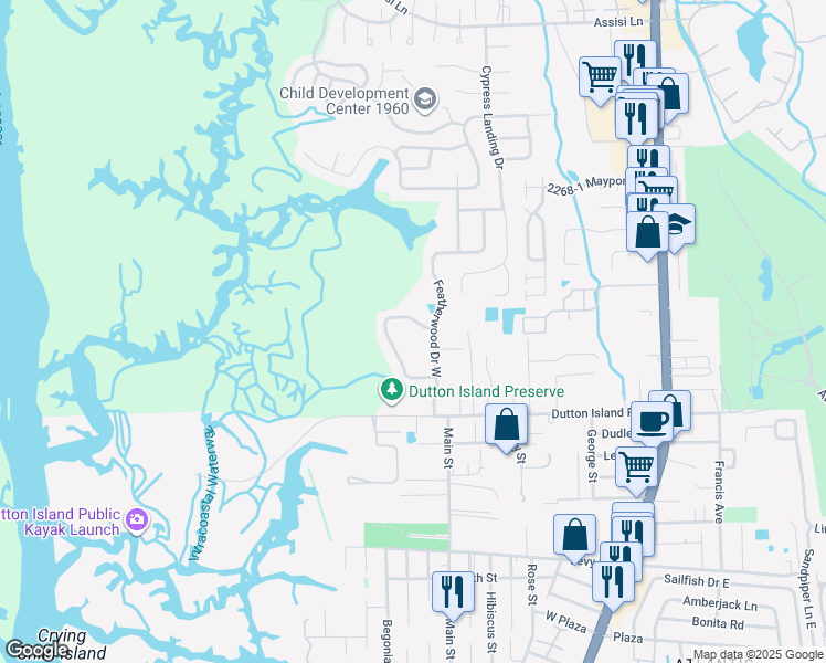 map of restaurants, bars, coffee shops, grocery stores, and more near 1122 Hidden Cove Circle North in Jacksonville