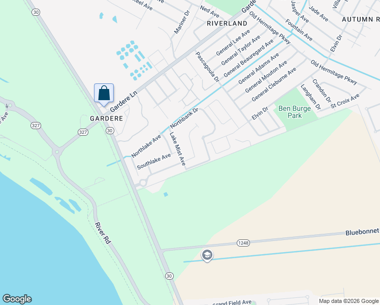 map of restaurants, bars, coffee shops, grocery stores, and more near 2965 Nicholson Lake Drive in Baton Rouge