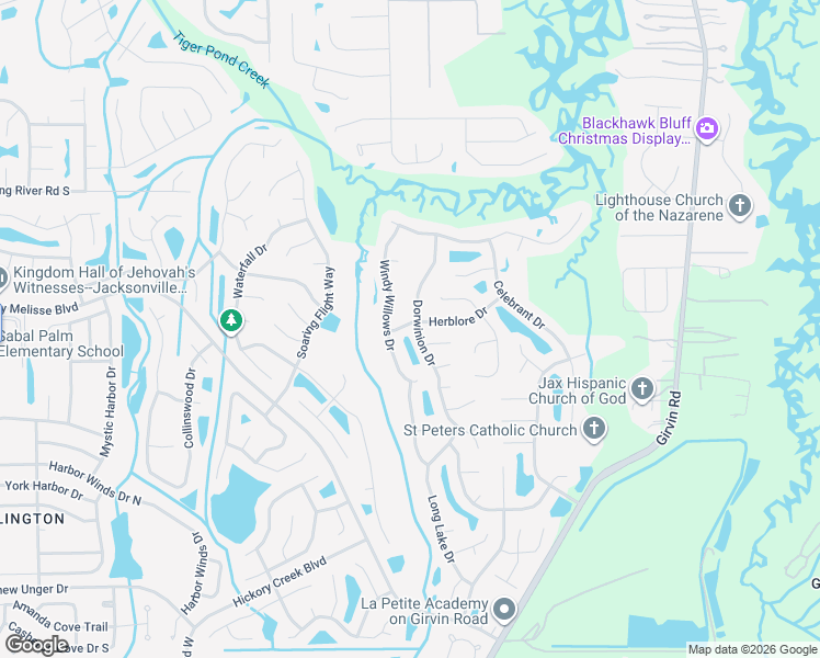 map of restaurants, bars, coffee shops, grocery stores, and more near 12455 Herblore Drive in Jacksonville