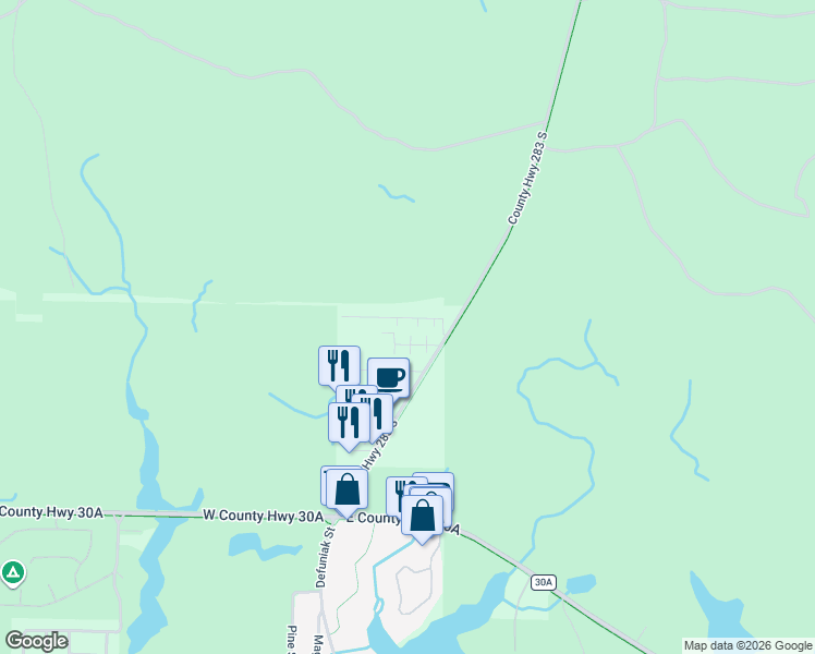 map of restaurants, bars, coffee shops, grocery stores, and more near 127 Grayton Village Road in Santa Rosa Beach