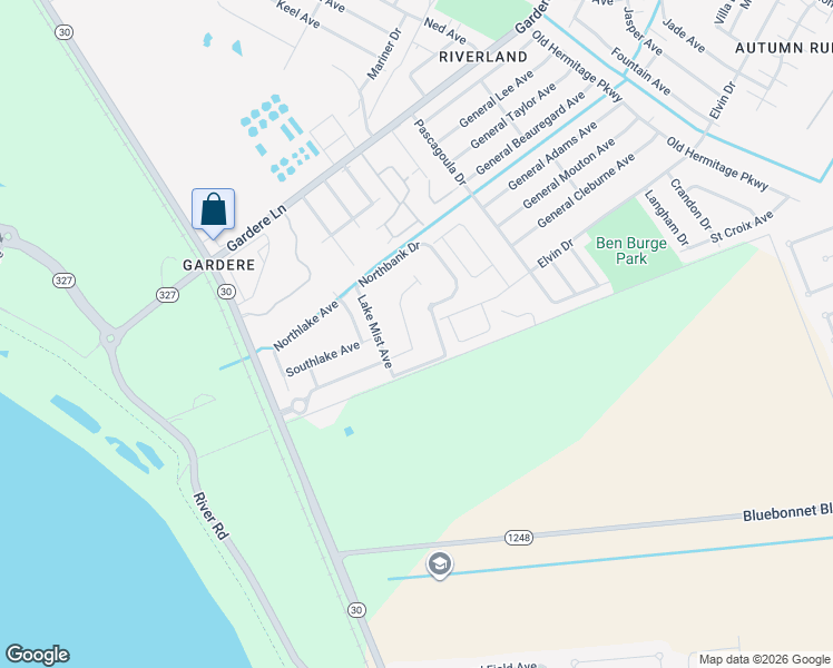 map of restaurants, bars, coffee shops, grocery stores, and more near 2965 Nicholson Lake Drive in Baton Rouge