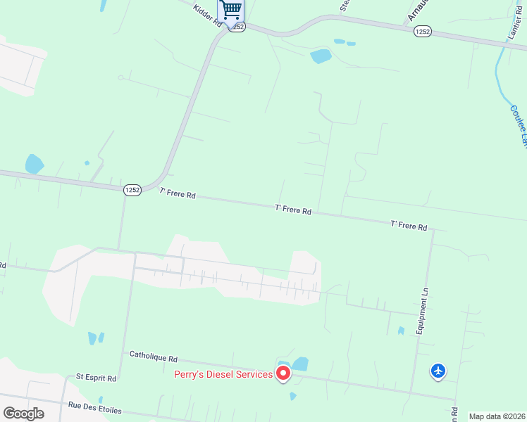 map of restaurants, bars, coffee shops, grocery stores, and more near 318 T' Frere Road in Carencro