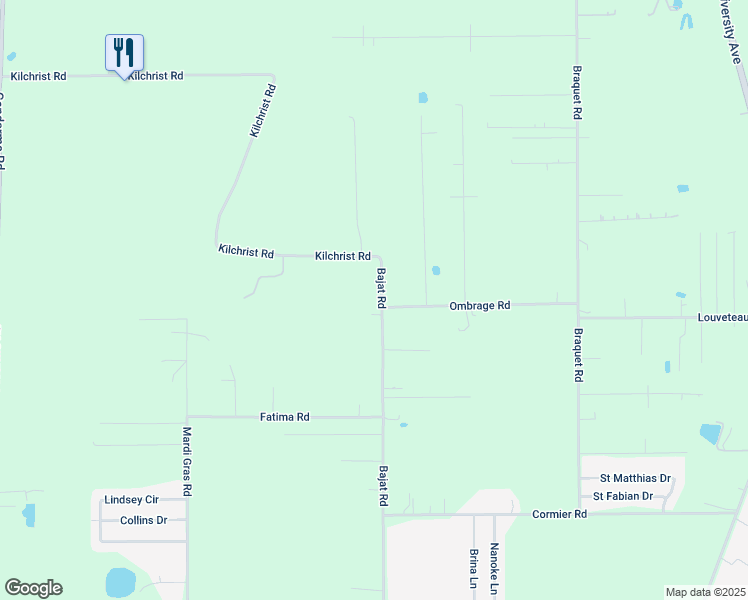 map of restaurants, bars, coffee shops, grocery stores, and more near 924 Bajat Road in Carencro