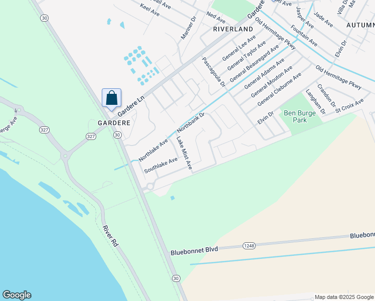 map of restaurants, bars, coffee shops, grocery stores, and more near 9029 Lake Mist Avenue in Baton Rouge