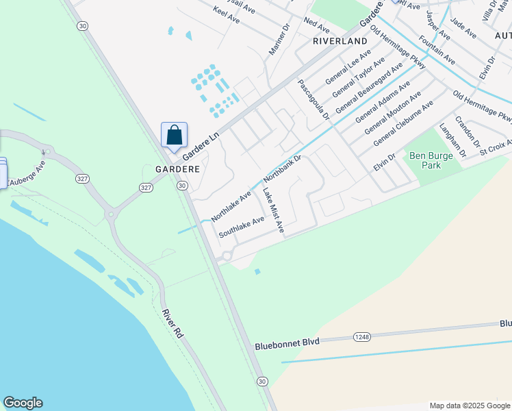 map of restaurants, bars, coffee shops, grocery stores, and more near 9050 Eastlake Drive in Baton Rouge