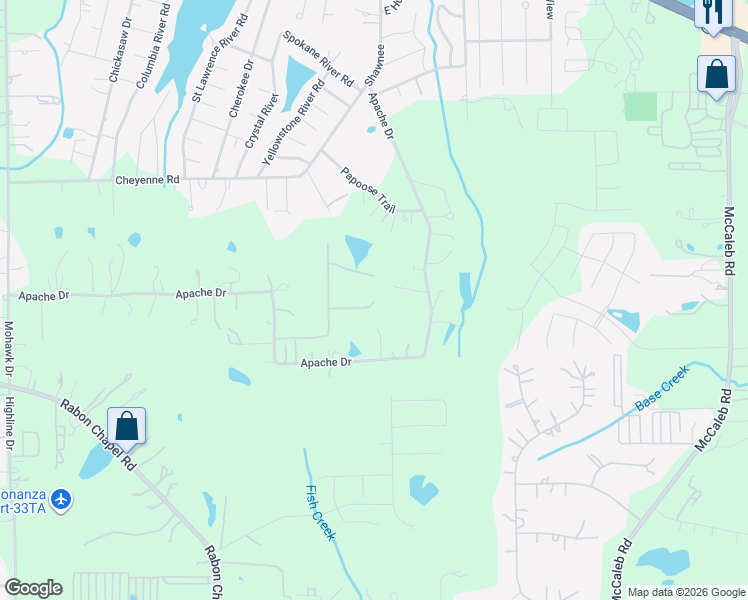 map of restaurants, bars, coffee shops, grocery stores, and more near 3200 Lazy River in Montgomery