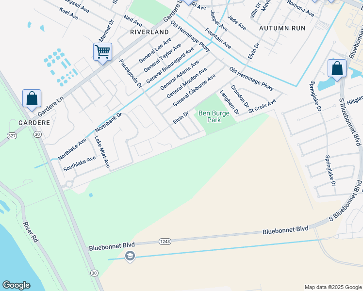 map of restaurants, bars, coffee shops, grocery stores, and more near Longwood Plantation Road in Baton Rouge