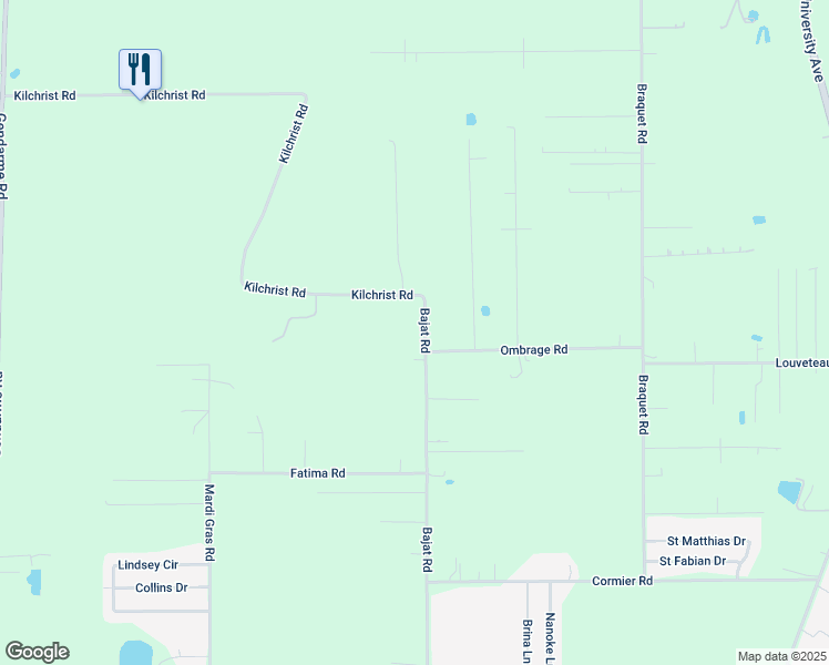 map of restaurants, bars, coffee shops, grocery stores, and more near 924 Bajat Road in Carencro