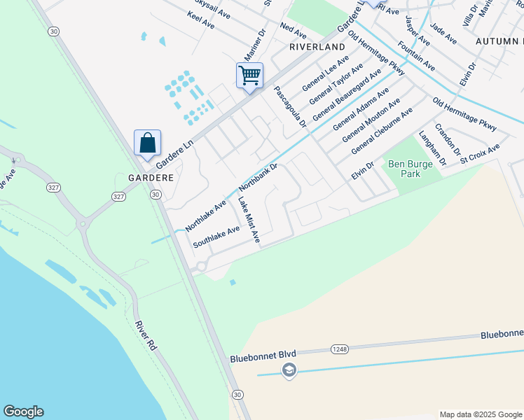 map of restaurants, bars, coffee shops, grocery stores, and more near 2914 Nicholson Lake Drive in Baton Rouge