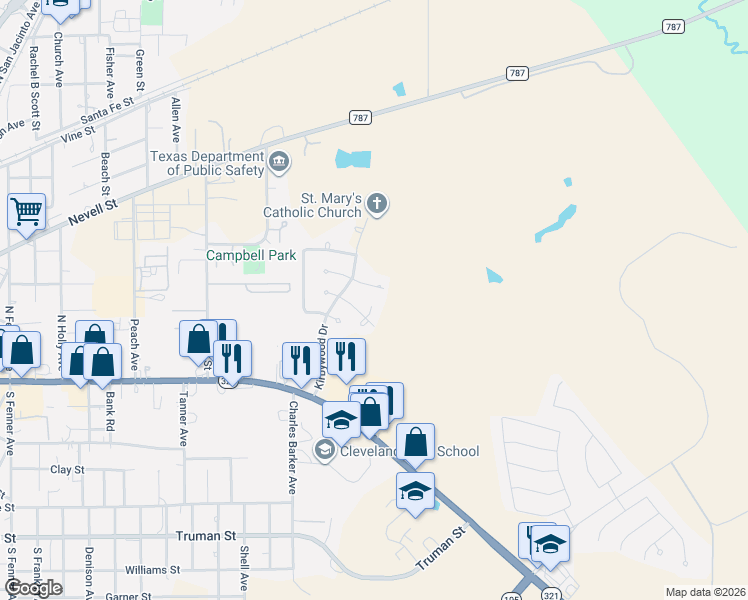 map of restaurants, bars, coffee shops, grocery stores, and more near 504 Cliffbrook Circle in Cleveland