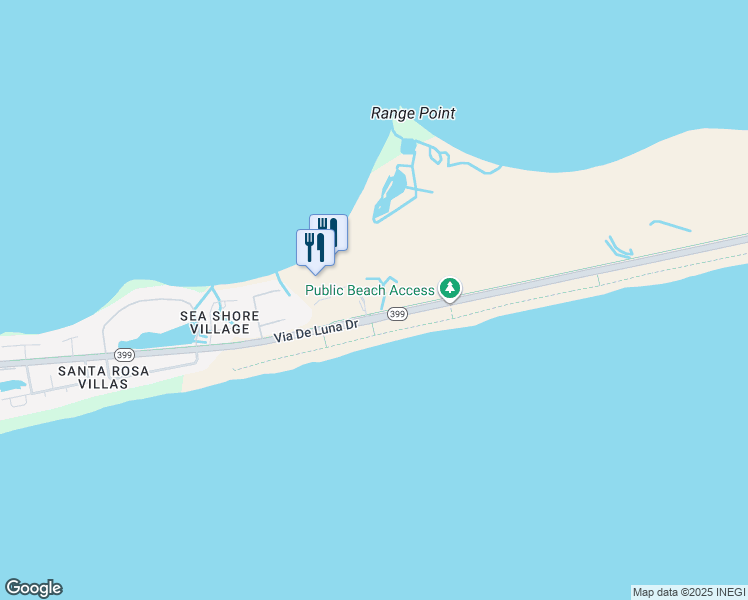 map of restaurants, bars, coffee shops, grocery stores, and more near 3 Portofino Drive in Pensacola Beach