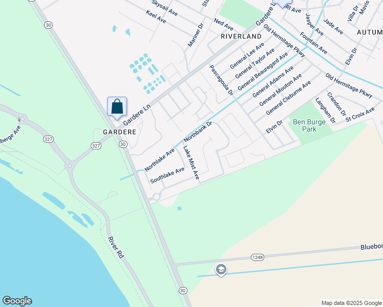 map of restaurants, bars, coffee shops, grocery stores, and more near 8967 Lake Mist Avenue in Baton Rouge